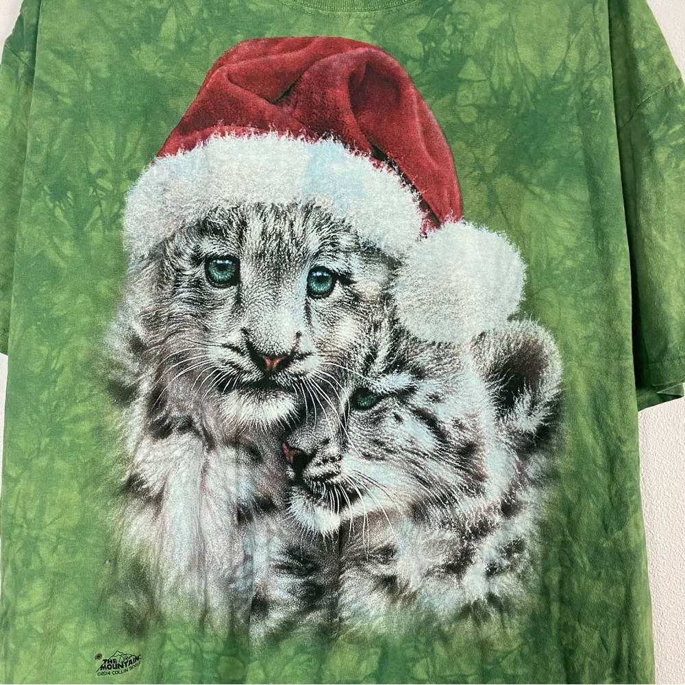 The Mountain 2014 Christmas Holiday White Tiger Tie Dye Graphic Tee - Picture 3 of 7